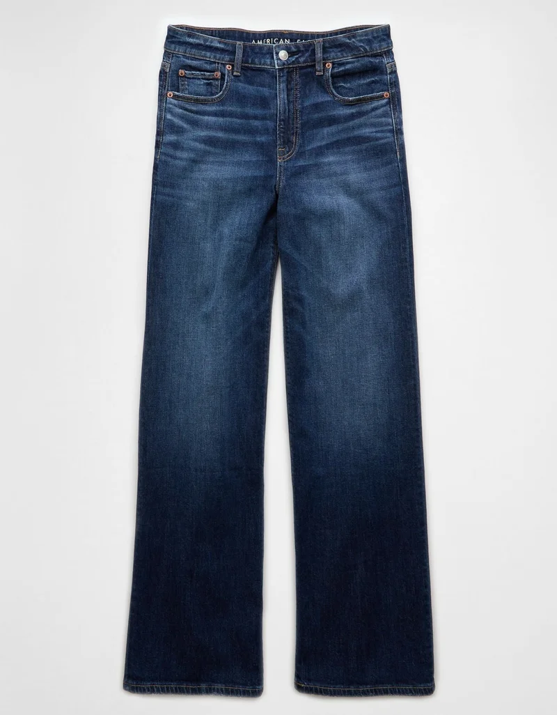 American Eagle  AE Dreamy Drape Stretch Super High-Waisted Baggy Wide-Leg Jean for Women | Best Price UAE